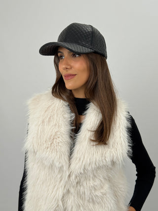Cappello Trapuntato con Frontino Nero