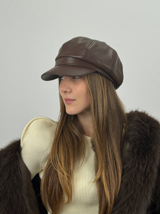 Cappello Newsboy Marrone