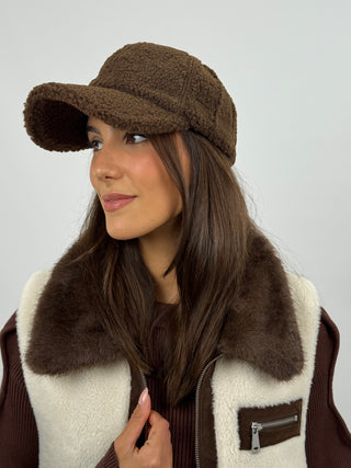 Cappello Teddy con Frontino Marrone