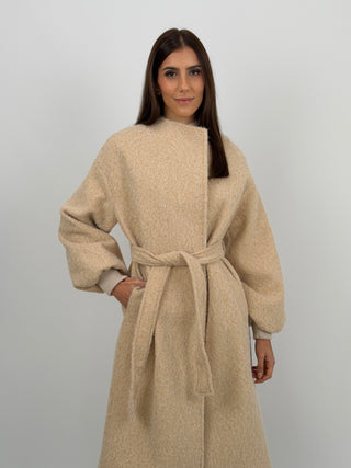 Cappotto Lumina con Cintura Beige