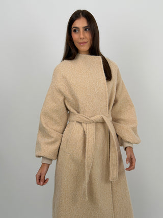 Cappotto Lumina con Cintura Beige