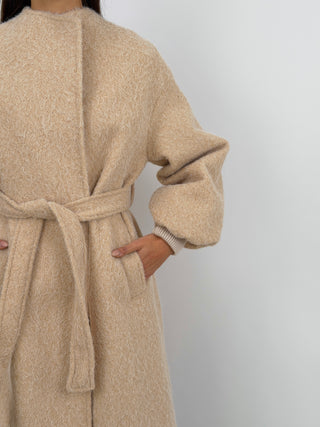 Cappotto Lumina con Cintura Beige