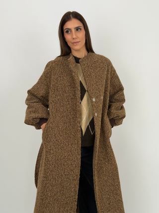 Cappotto Lumina con Cintura Marrone
