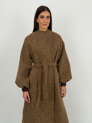 Cappotto Lumina con Cintura Marrone