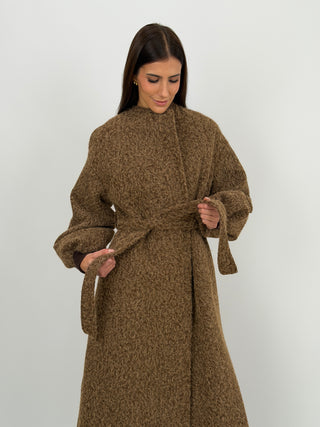 Cappotto Lumina con Cintura Marrone