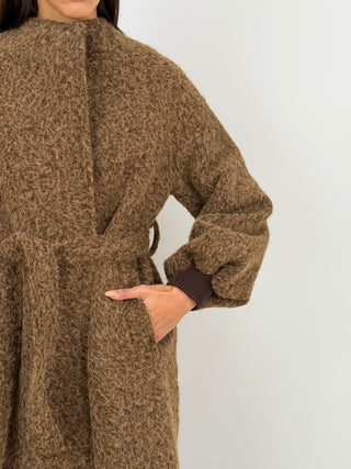 Cappotto Lumina con Cintura Marrone