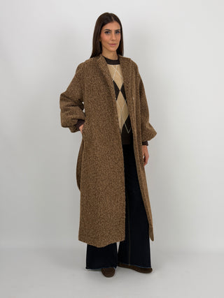 Cappotto Lumina con Cintura Marrone
