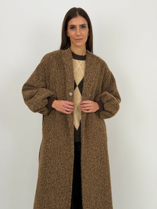 Cappotto Lumina con Cintura Marrone