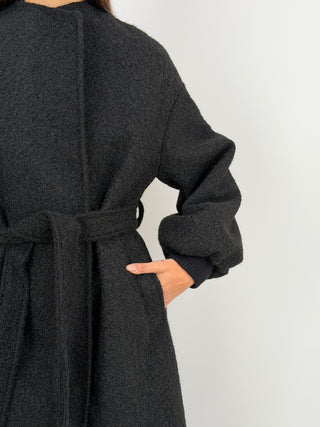 Cappotto Lumina con Cintura Nero
