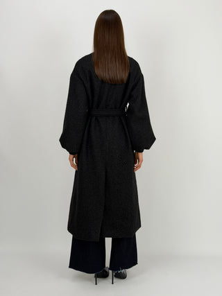 Cappotto Lumina con Cintura Nero