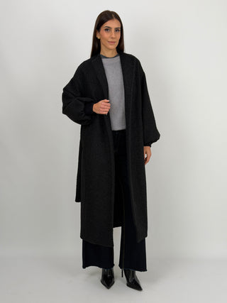 Cappotto Lumina con Cintura Nero