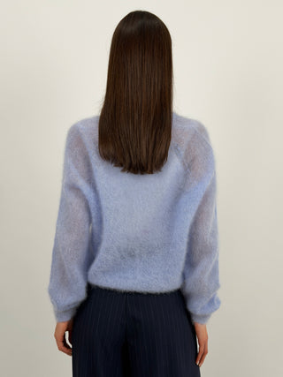 Cardigan Kid Mohair Ultrafine Azzurro