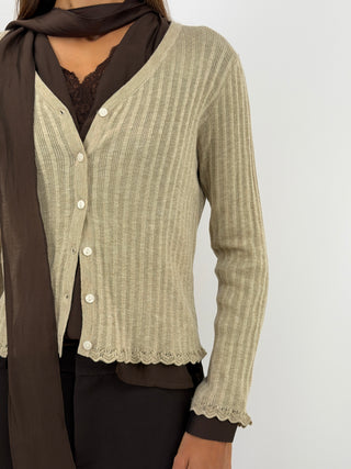 Cardigan in Maglia Beige