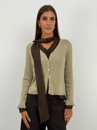 Cardigan in Maglia Beige