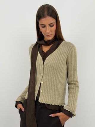 Cardigan in Maglia Beige