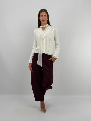 Cardigan in Maglia Bianco