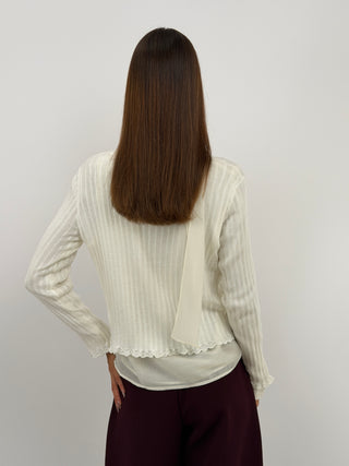 Cardigan in Maglia Bianco