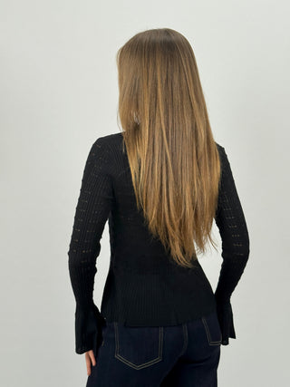 Cardigan Traforato Milk Nero