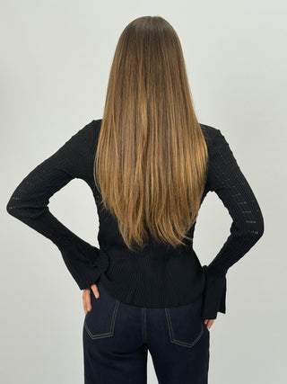 Cardigan Traforato Milk Nero