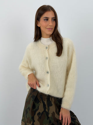 Cardigan in Kid Mohair Burro