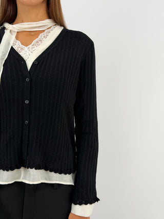 Cardigan in Maglia Nero