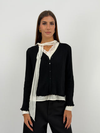 Cardigan in Maglia Nero