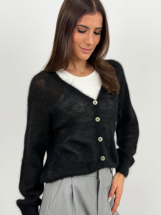 Cardigan Kid Mohair Ultrafine Nero
