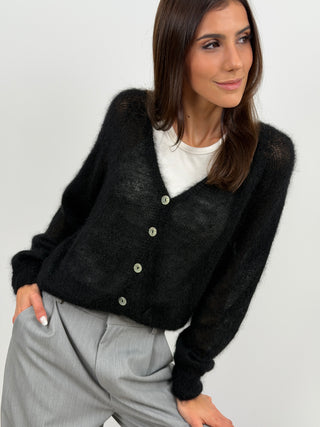 Cardigan Kid Mohair Ultrafine Nero