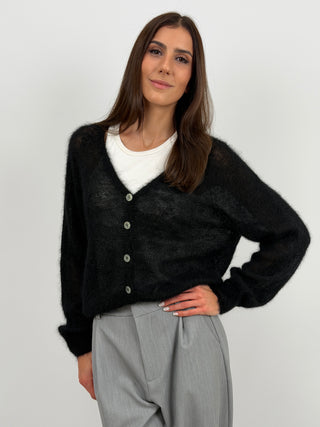 Cardigan Kid Mohair Ultrafine Nero
