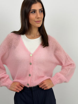 Cardigan Kid Mohair Ultrafine Rosa