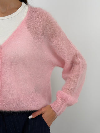 Cardigan Kid Mohair Ultrafine Rosa