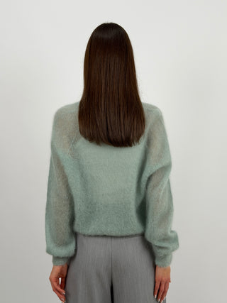 Cardigan Kid Mohair Ultrafine Verde Salvia