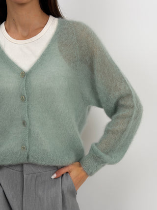 Cardigan Kid Mohair Ultrafine Verde Salvia