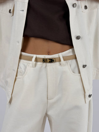 Adjustable Brown Leather Belt