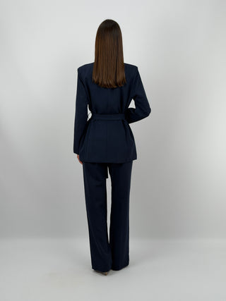 Completo Blazer con Cintura e Pantalone Blu
