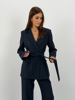 Tailleur Giacca e Pantalone Emily con Cintura Blu