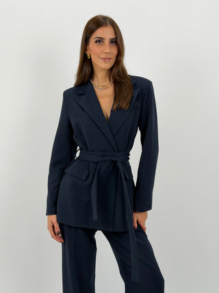 Tailleur Giacca e Pantalone Emily con Cintura Blu