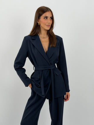 Tailleur Giacca e Pantalone Emily con Cintura Blu