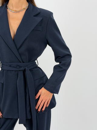 Tailleur Giacca e Pantalone Emily con Cintura Blu