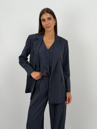 Completo Giacca e Pantalone Gessato Blu