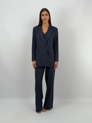 Completo Giacca e Pantalone Gessato Blu