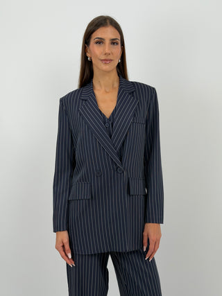 Completo Giacca e Pantalone Gessato Blu
