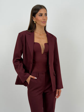 Completo Giacca Monopetto e Pantalone Bordeaux