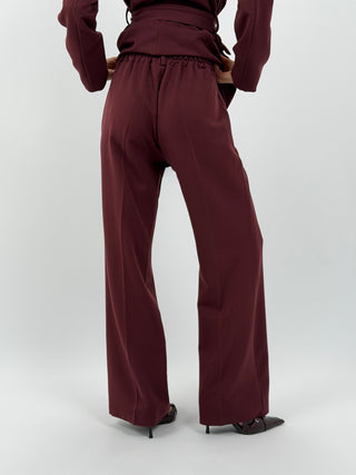 Tailleur Giacca e Pantalone Emily con Cintura Bordeaux