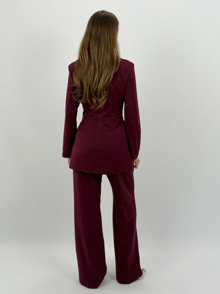 Tailleur Giacca con Nodo e Pantalone Keira Bordeaux