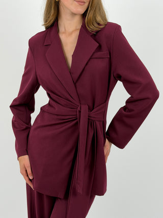 Tailleur Giacca con Nodo e Pantalone Keira Bordeaux