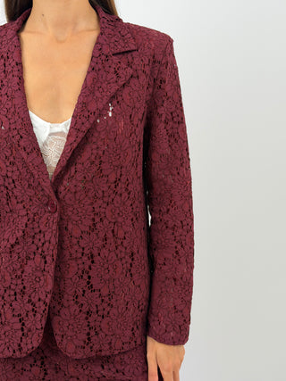 Completo Giacca e Pantalone in Pizzo Bordeaux