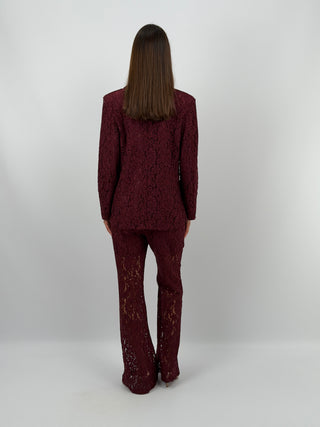 Completo Giacca e Pantalone in Pizzo Bordeaux