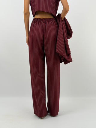 Completo Giacca e Pantalone Gessato Bordeaux