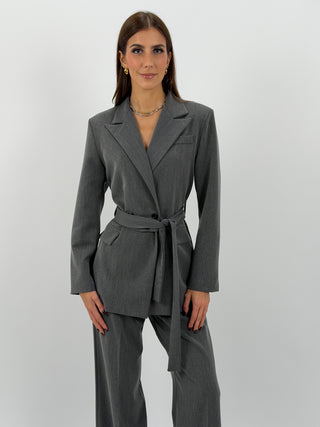 Tailleur Giacca e Pantalone Emily con Cintura Grigio